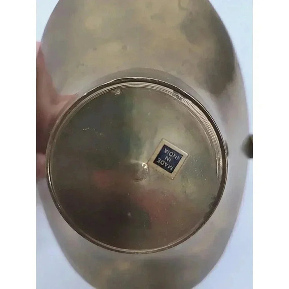 Vintage Brass Basket with Moving Handle Made in India Self Sitter Trinket - Picture 6 of 6